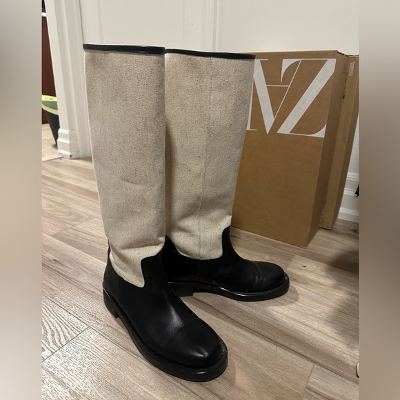 Zara Combined Leather Knee High Boots - Picture 6 of 6
